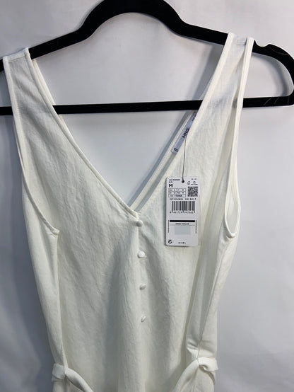 MANGO.Vestido blanco textura T.M
