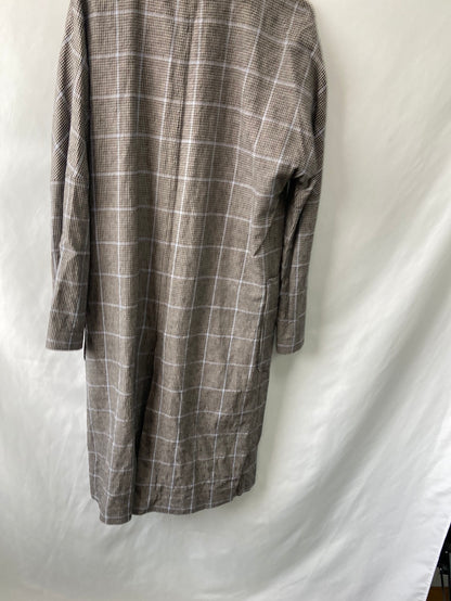 ZARA. Long houndstooth thin coat TS