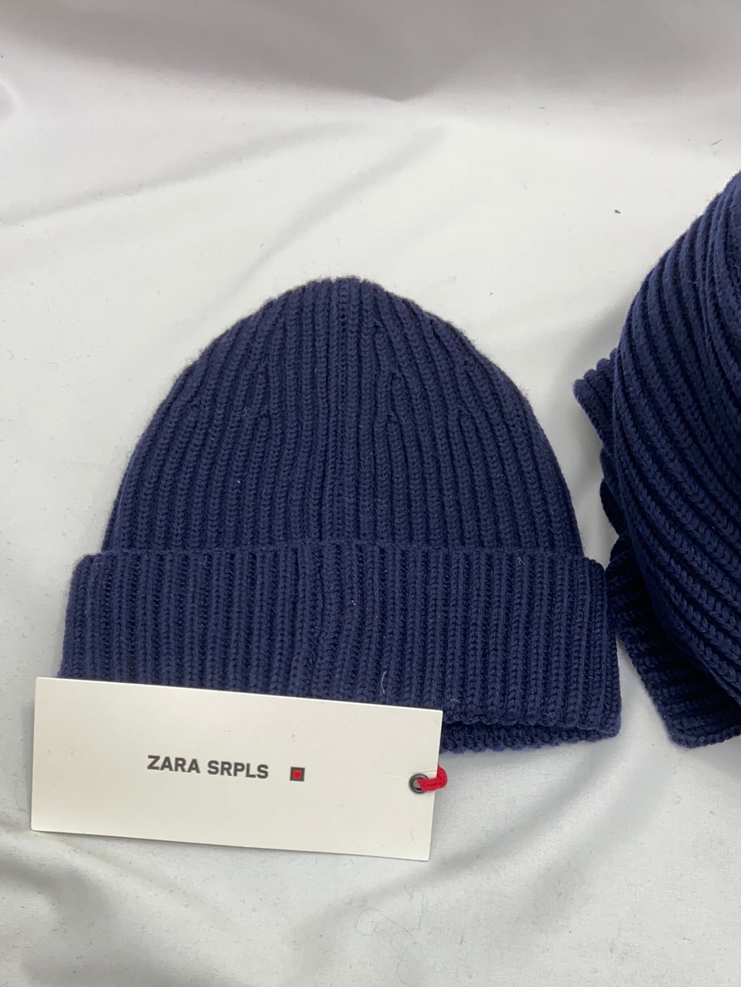 ZARA.Conjunto gorro y bufanda punto azul
