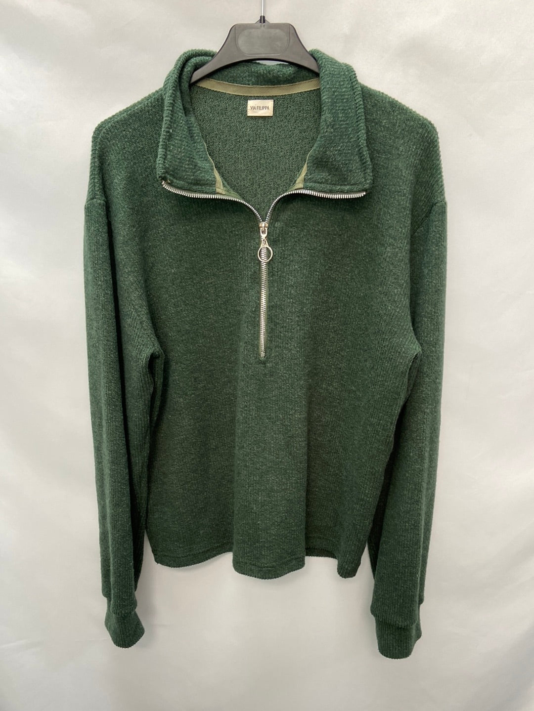 VIA FILIPPA. Green polero sweater TS/M