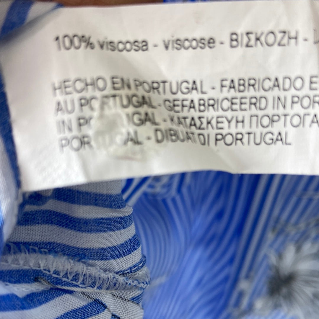 ZARA.Blusa rayas y flores T.S