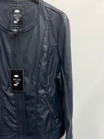 OPCIÓN CONCEPT.Chaqueta polipiel azul T.44(L)