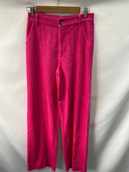 ZARA.Pantalones rosas pana T.XS
