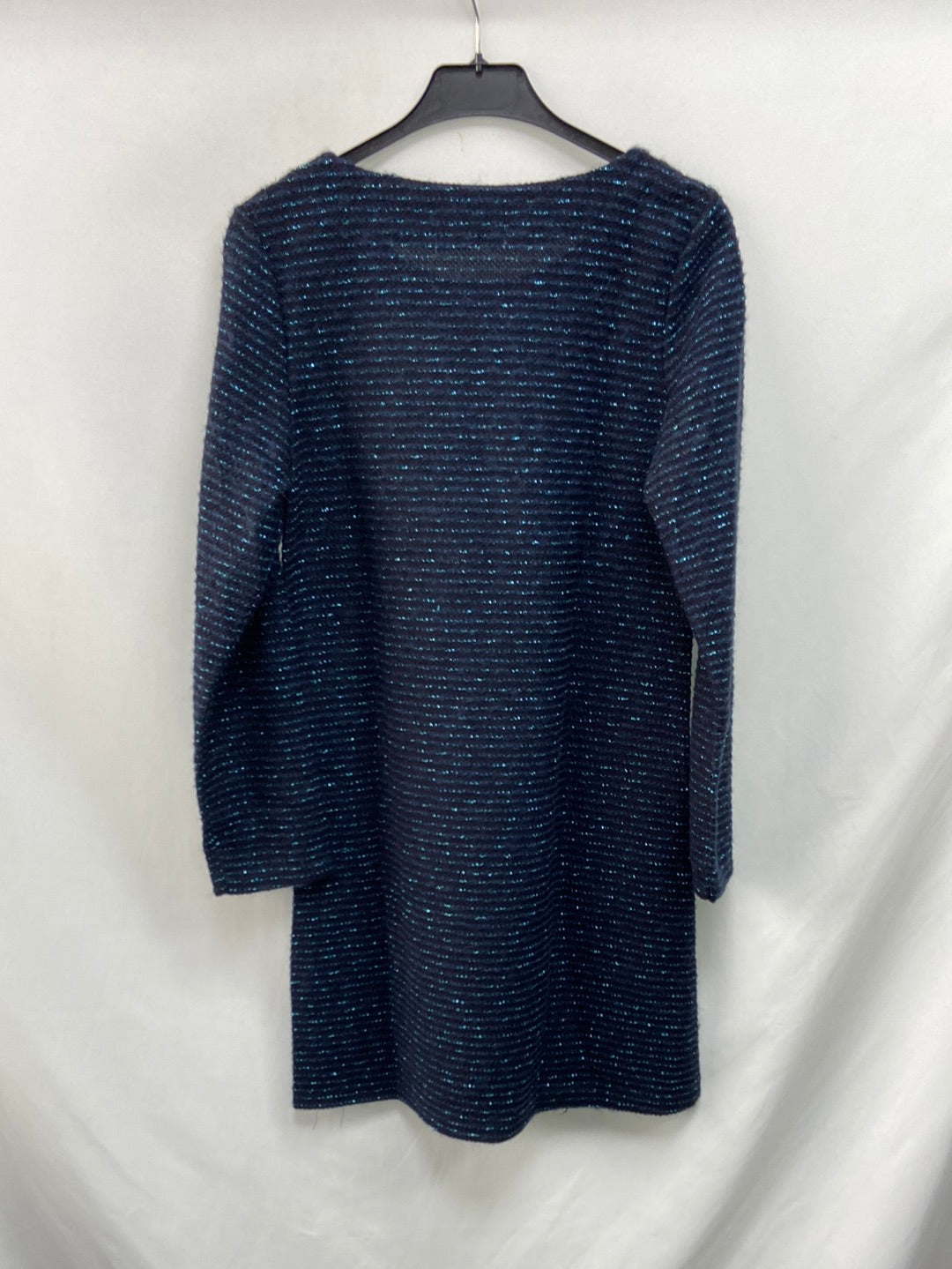 KIMOD.Vestido azul hilos metalizados T.M