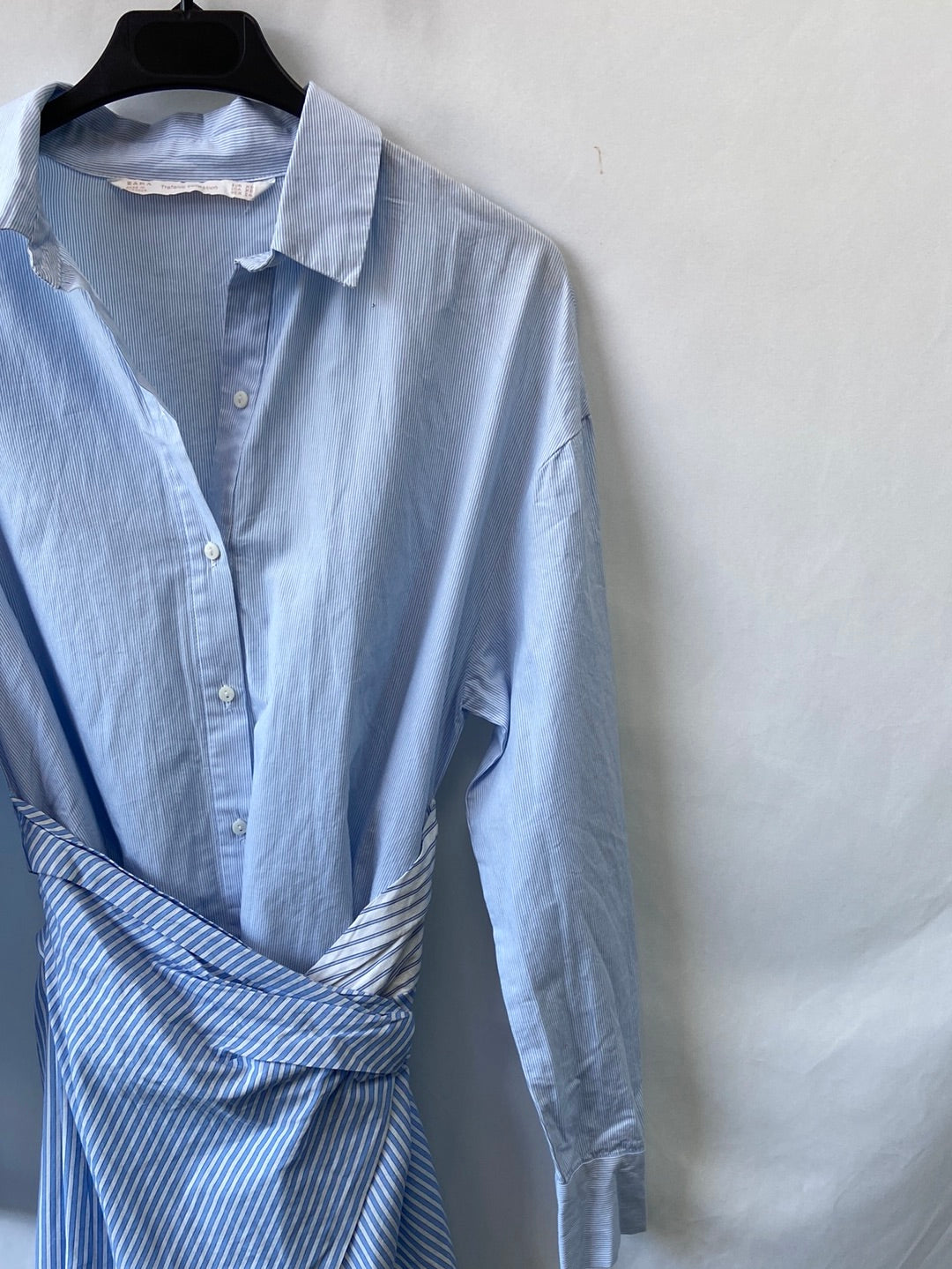 ZARA.Vestido camisero con falda Cruzada T.XS