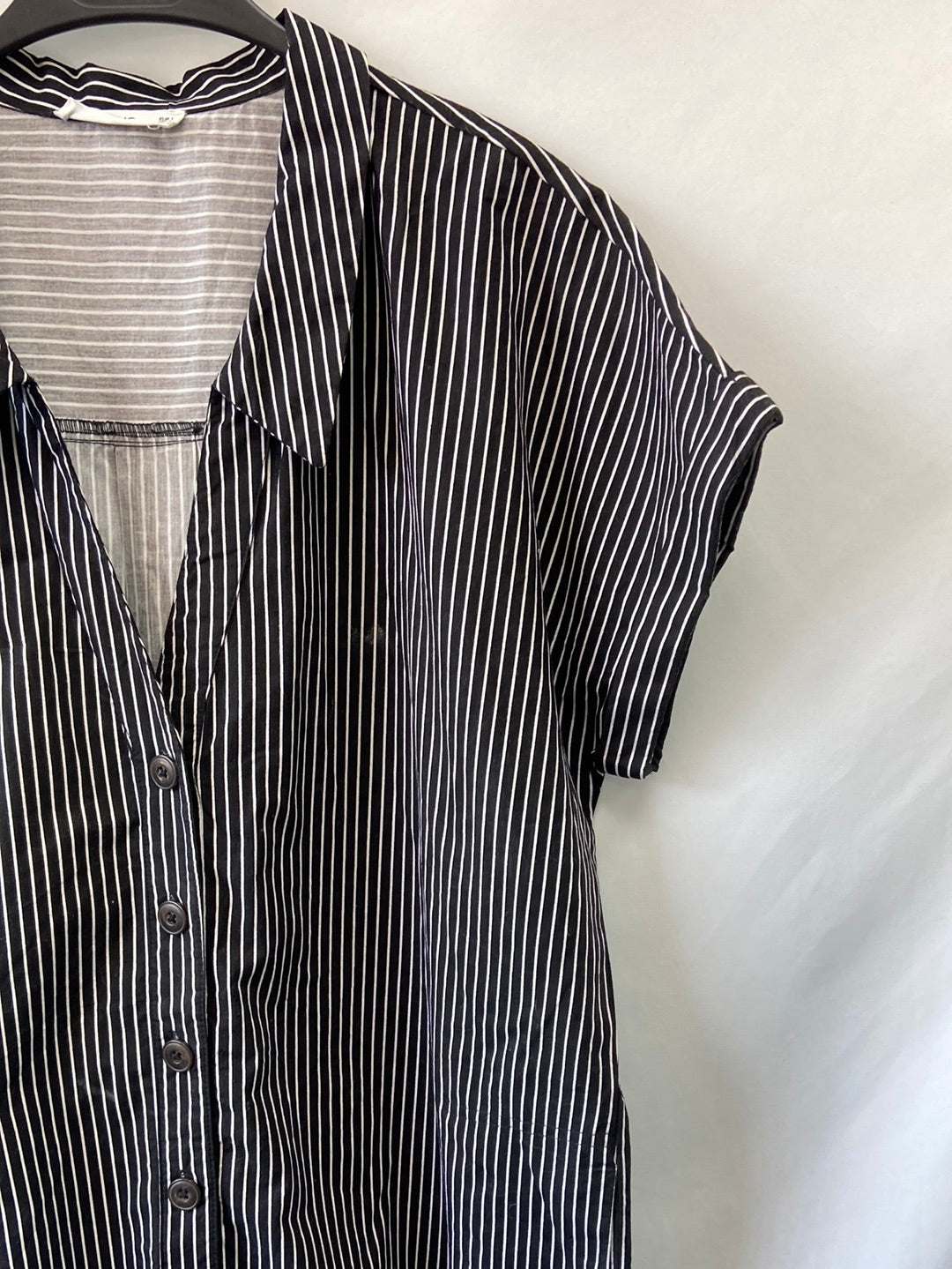 MANGO.Vestido camisero rayas T.L