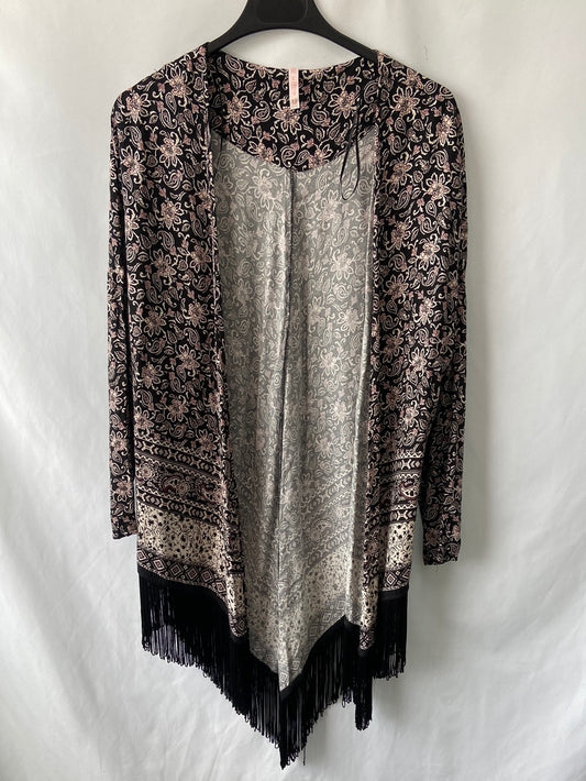 BERSHKA.Kimono flecos T.M