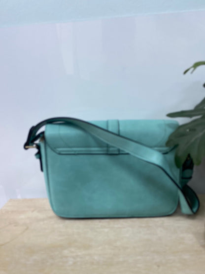 MISAKO. Medium turquoise blue crossbody bag