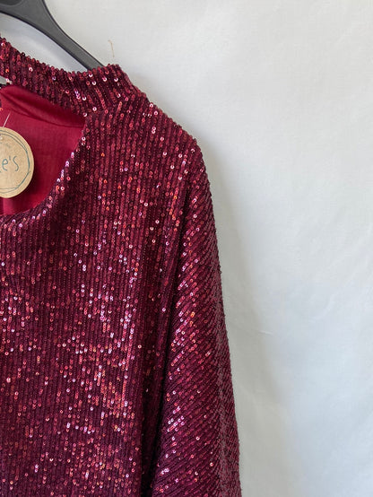 TRE’S.Top asimétrico lentejuelas T.s