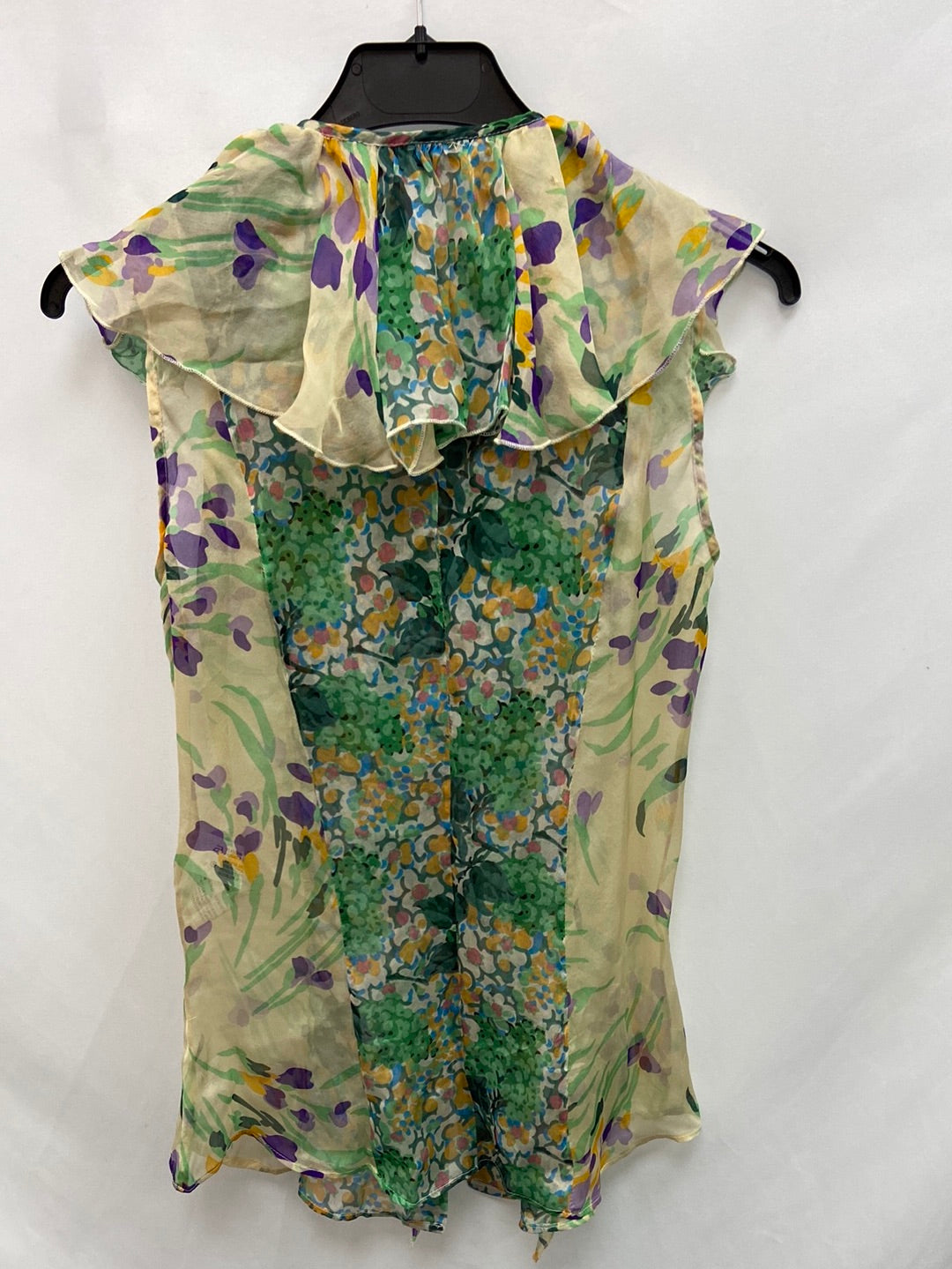 ZARA.Silk blouse with ruffles Ts