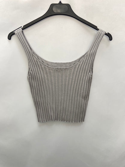 OTRAS.Croptop gris canalé T.s