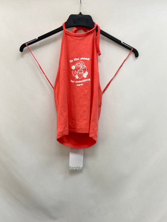 BERSHKA.Orange Crop Top S.XS
