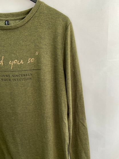 STRADIVARIUS.Long thin green sweater TL