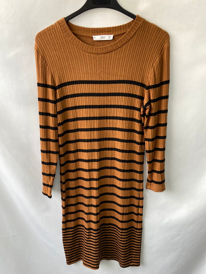 MarketMANGO.Vestido corto punto rayas T.M