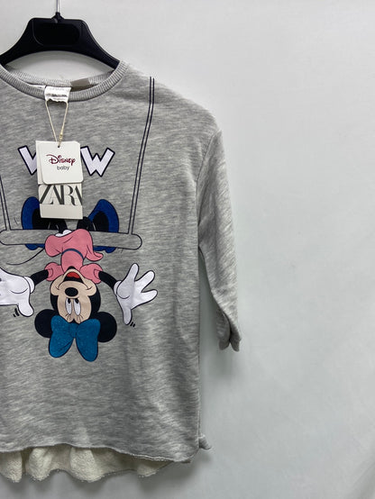 ZARA. Sudadera gris Minnie T.3/4