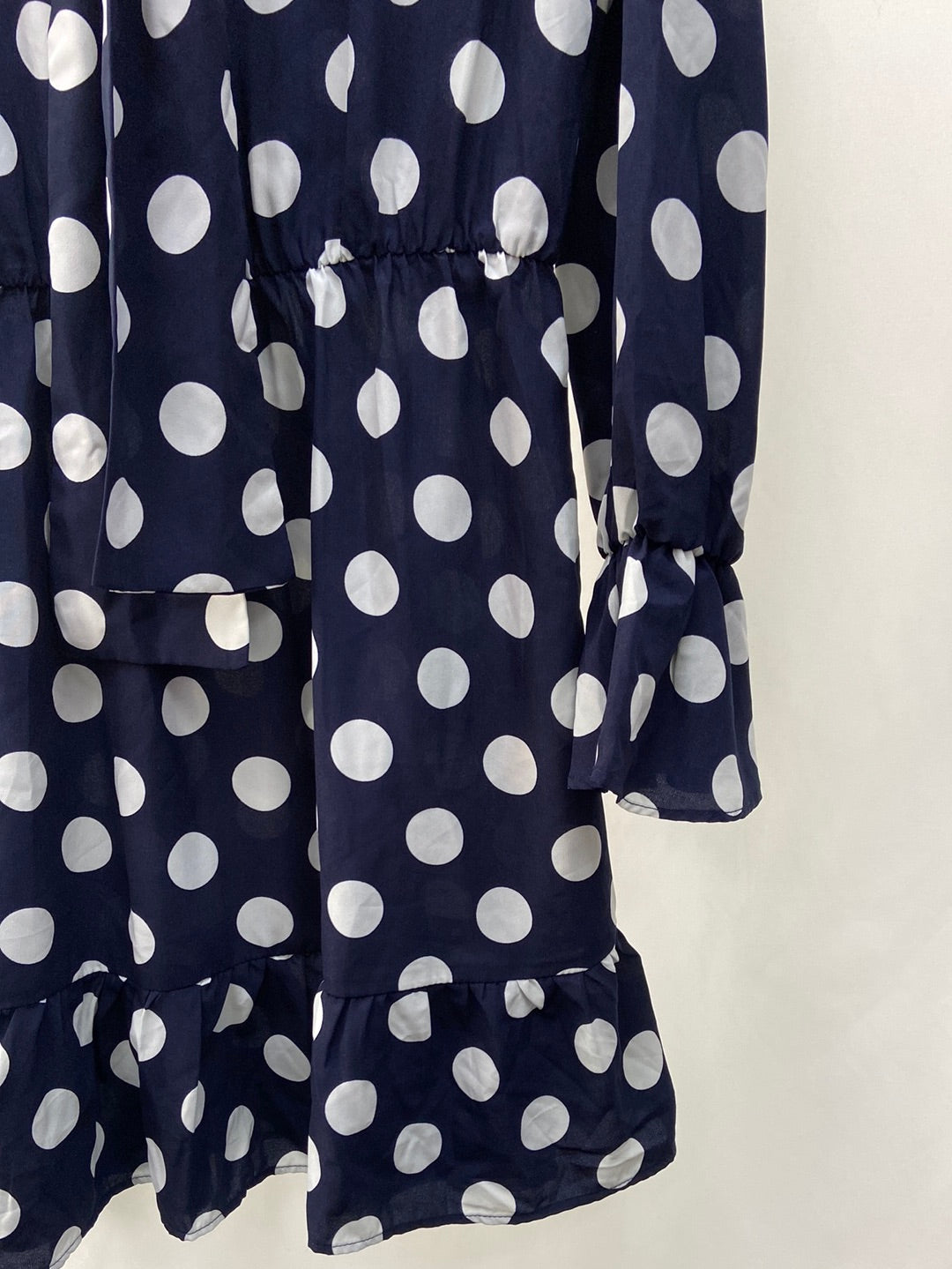 LM.Vestido azul lazada T.s