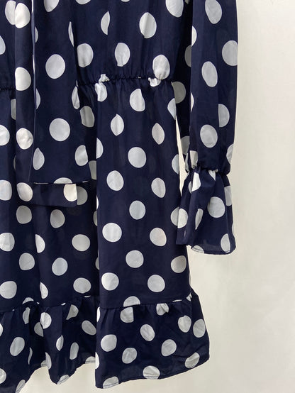 LM.Vestido azul lazada T.s