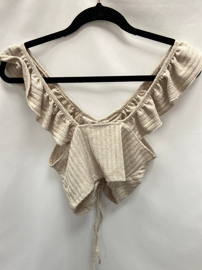 ZARA.Croptop beige fruncido T.s
