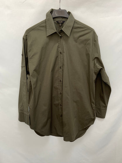 MASSIMO DUTTI.Camisa verde oversized T.s