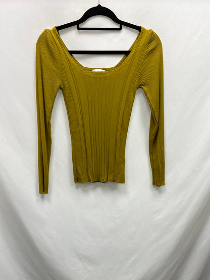 TOPSHOP.Mustard fine knit sweater T.XS