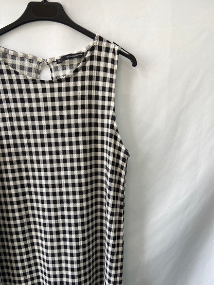 SFERA.Vestido midi cuadros vichy T.M