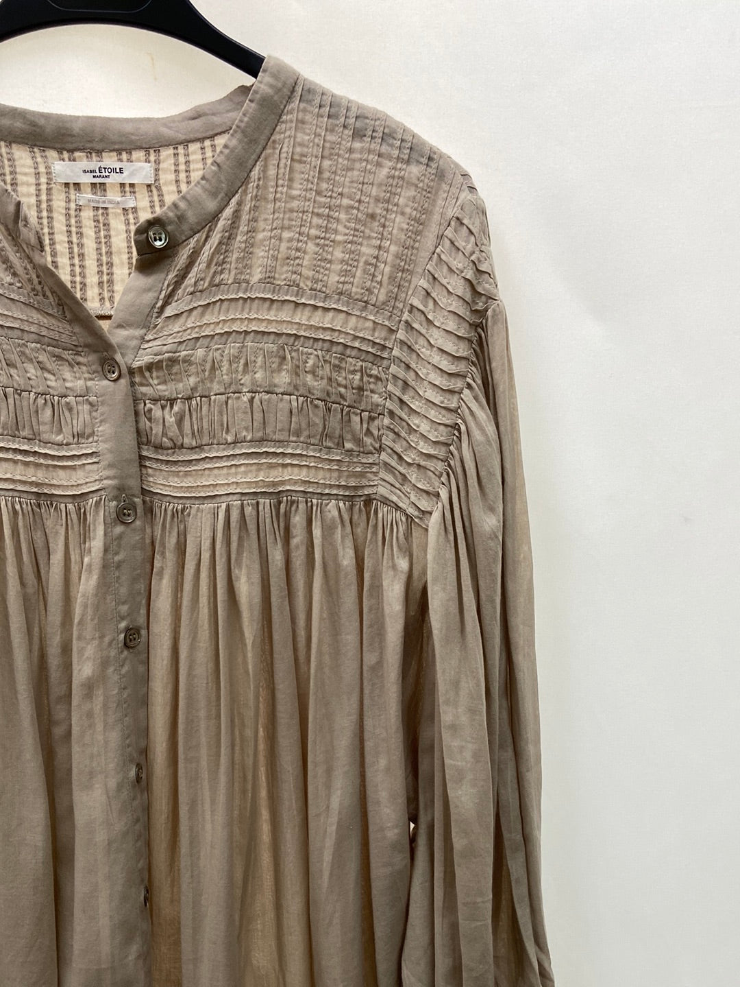 ISABEL MARANT ETOLIE. Beige button-down overshirt, size 36