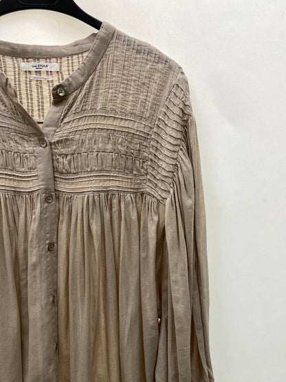 ISABEL MARANT ETOLIE. Beige button-down overshirt, size 36