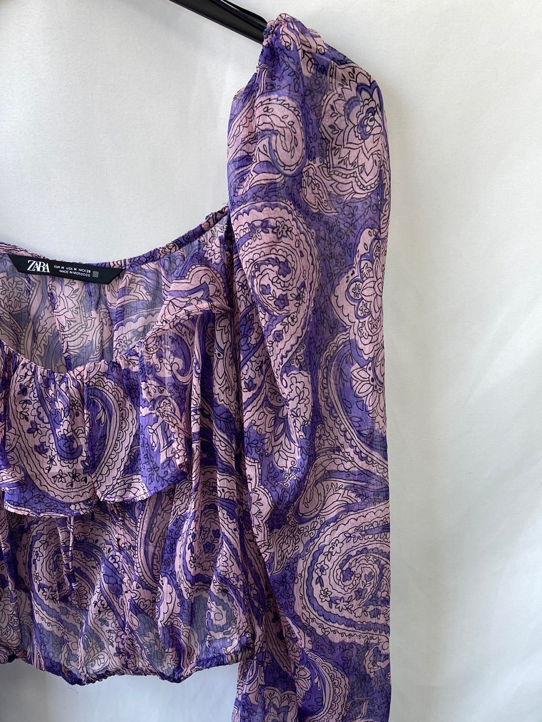 ZARA.Purple semi-transparent top TM