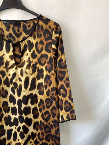 ZARA. Short animal print dress Ts