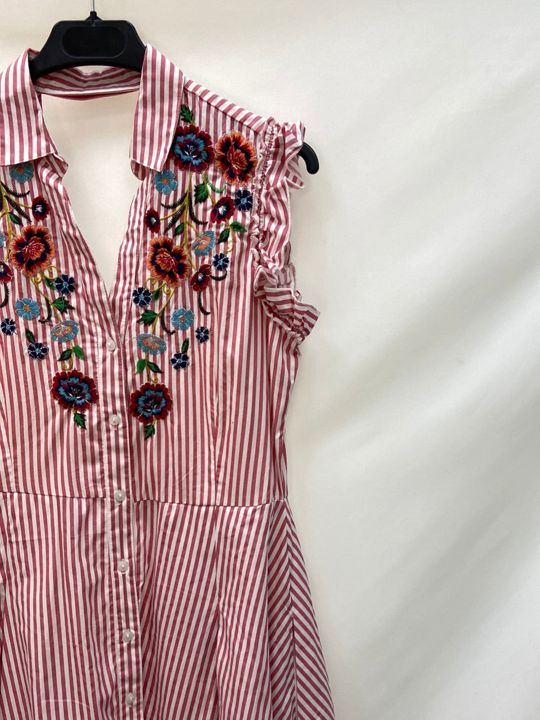 OTRAS.Vestido midi rayas bordado tu (s/m)