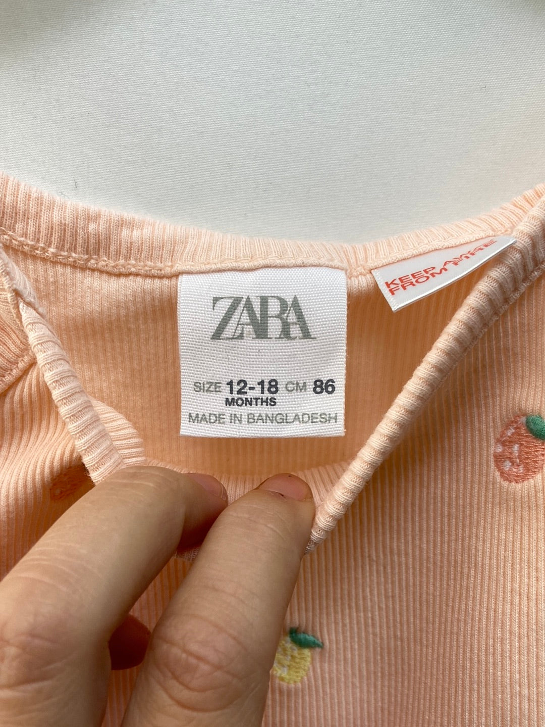 ZARA.Ribbed top S.12-18 months