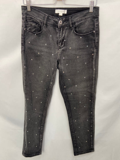 SPRINGFIELD. Jeans negros tachuelas T.38 (Tara)