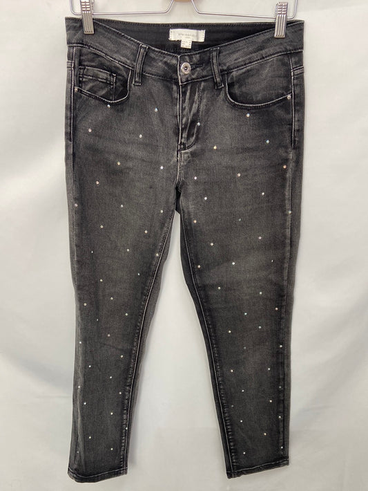 SPRINGFIELD. Jeans negros tachuelas T.38 (Tara)