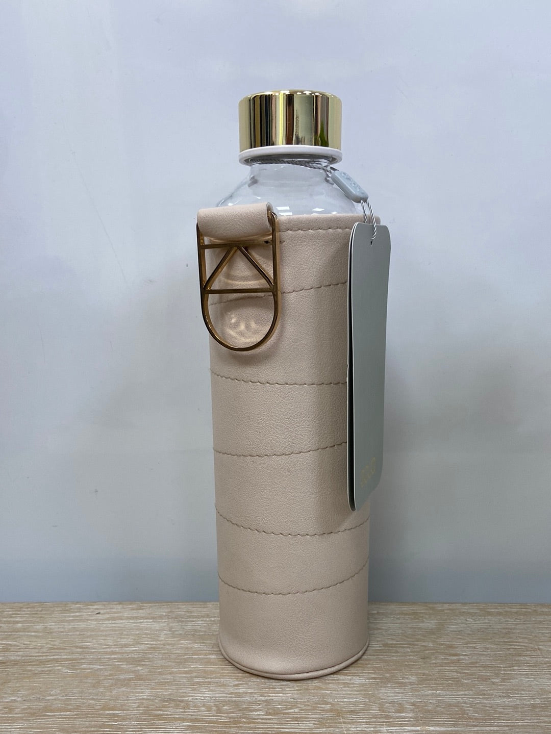 EQUA.Botella cristal agua funda rosa