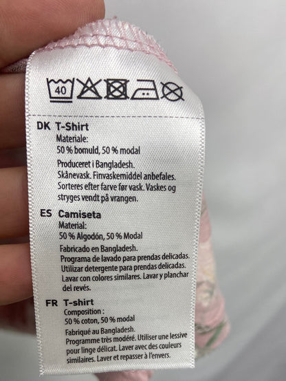 UP2FASHION. Camiseta rosa flores T.m