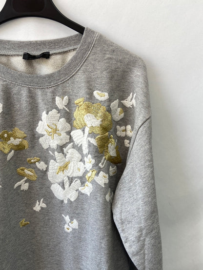J CREW. Gray sweatshirt without hood with gold embroidery T. m