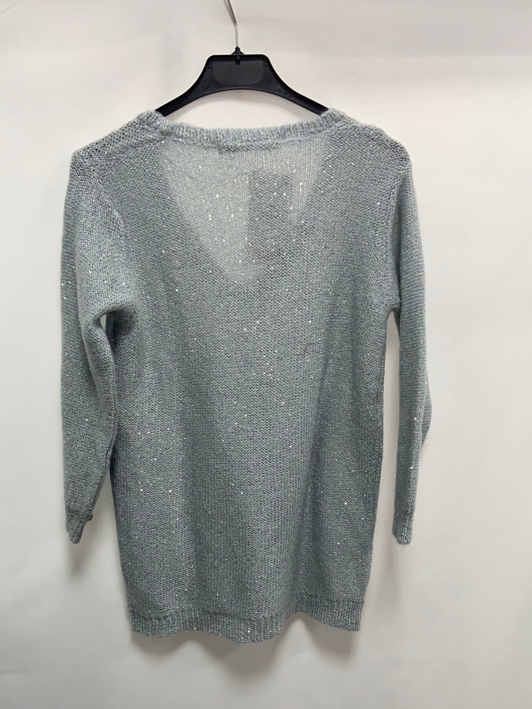 ZARA. Jersey azul celeste lentejuelas T.m