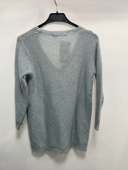 ZARA. Jersey azul celeste lentejuelas T.m