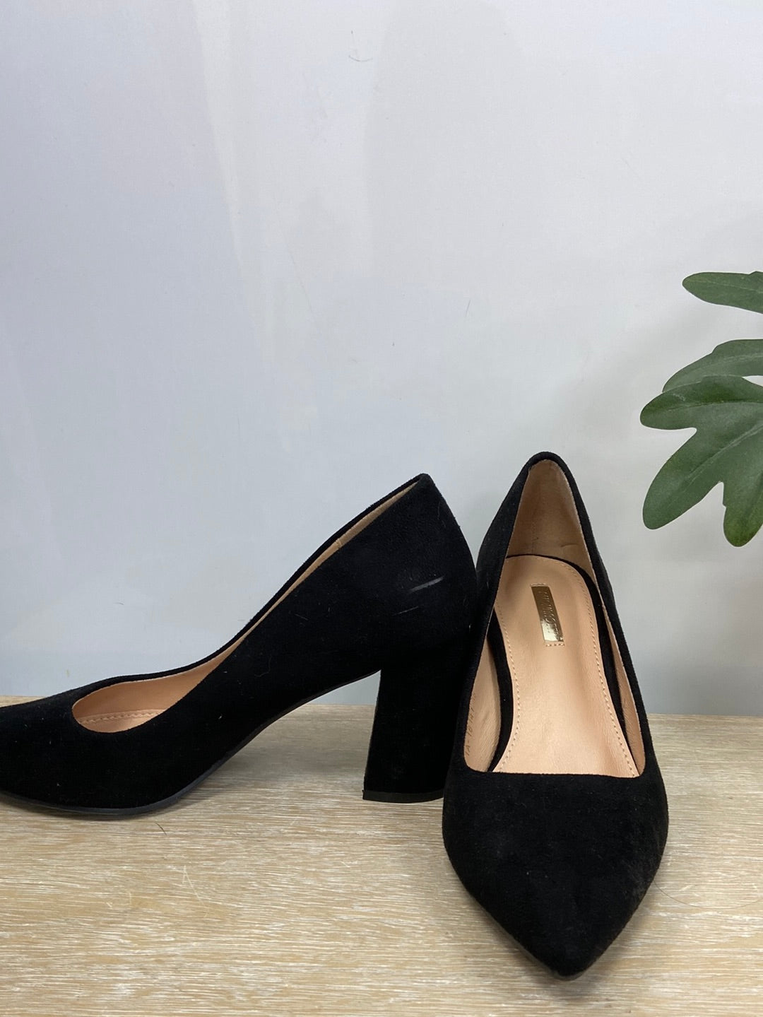 BUONAROTTI.Stilettos negros antelina T.38 (Tara)