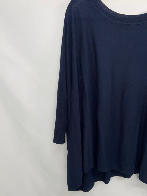 H&M.Camiseta/jersey azul punto oversized t.xs