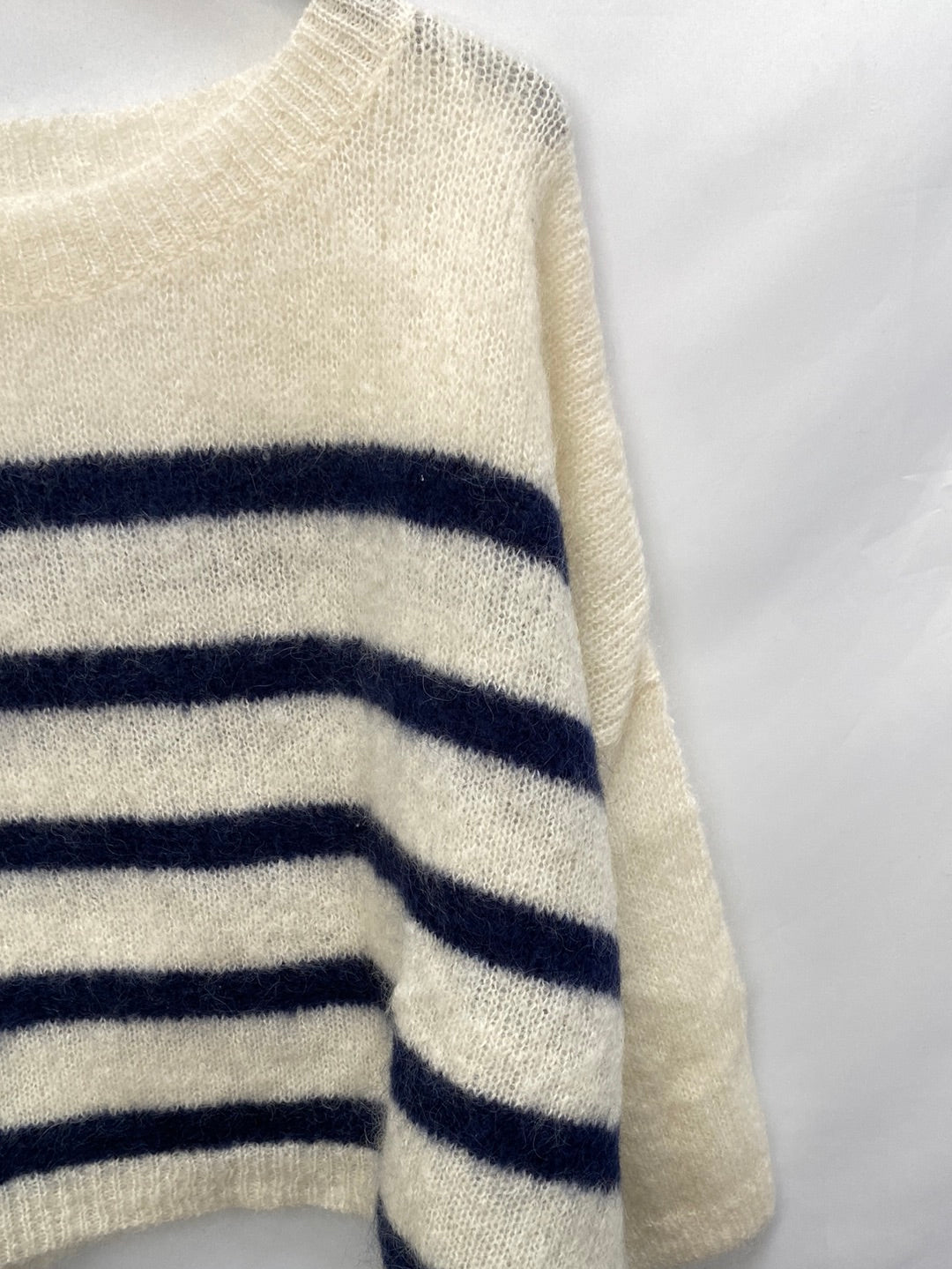 DES PETITES HAUTS.Striped mohair sweater T.xs