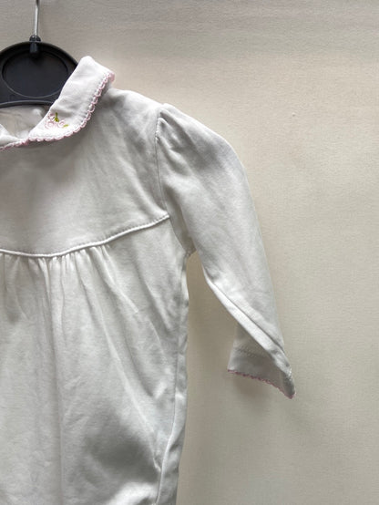 CONIGLIO.White bodysuit with embroidered collar, 6 months