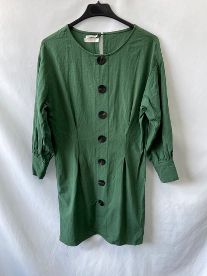 COCO NUT.Vestido verde botones T.S