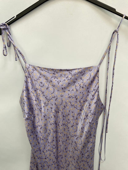 ZARA.Vestido lila satinado T.XS