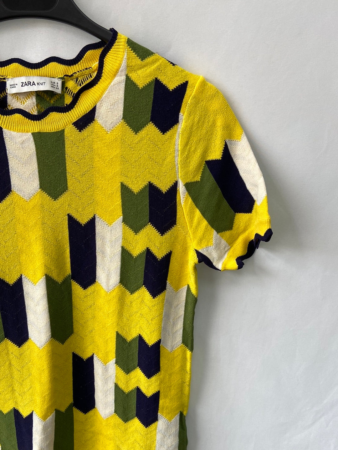 ZARA KNIT.Top punto manga corta T.S