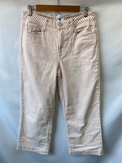 PAIGE. Striped denim pants, size 40