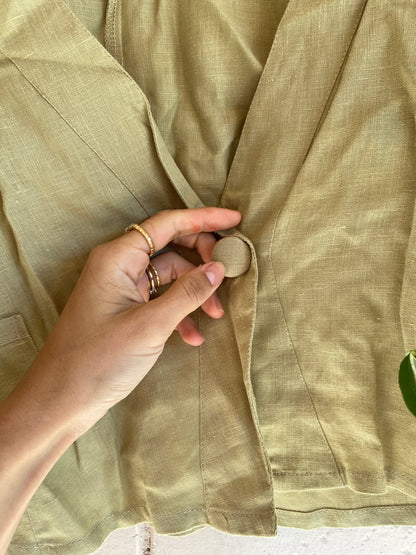 Blusa verde 100%lino T.xs/s