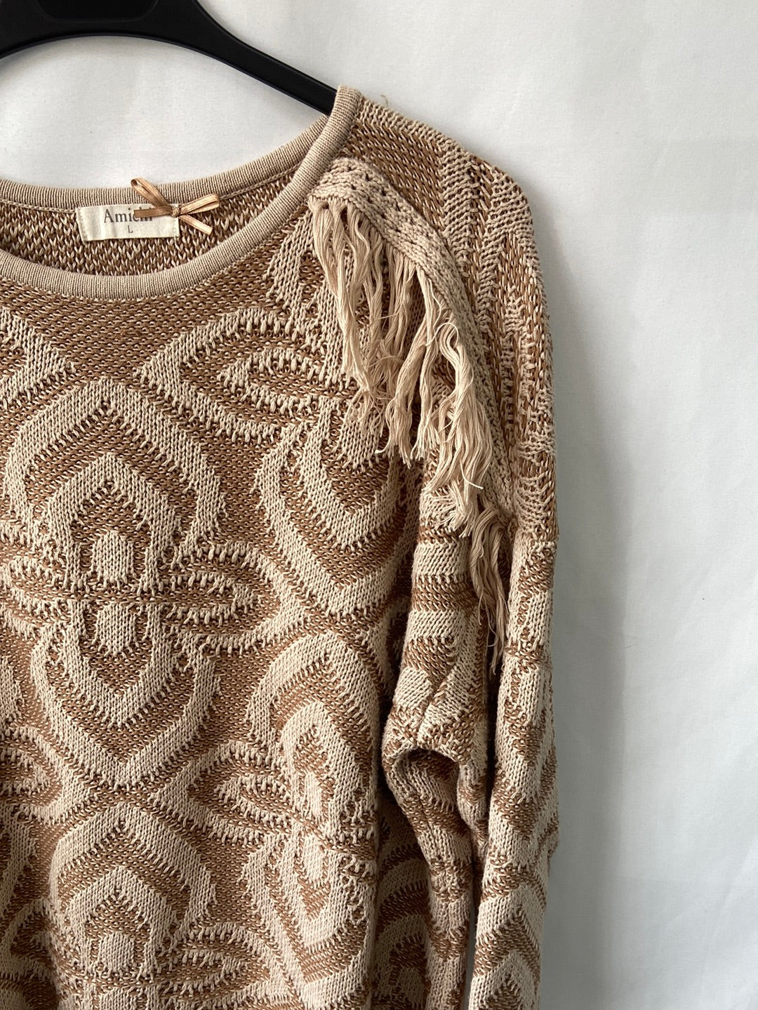 MarketAMICHI.Jersey beige flecos T.L