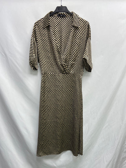 MANGO. Vestido midi rayas T.s