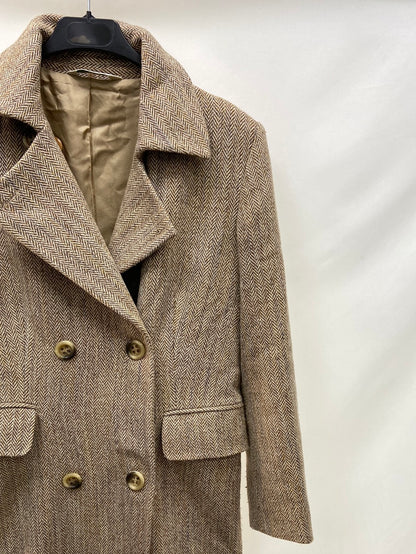 C2C. Abrigo beige de espiga cruzado T. xs/s